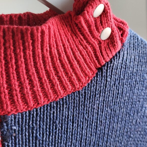 Vintage Crazy Horse by Liz Claiborne Patchwork Knit Sweater – L-XL - Picture 4 of 8